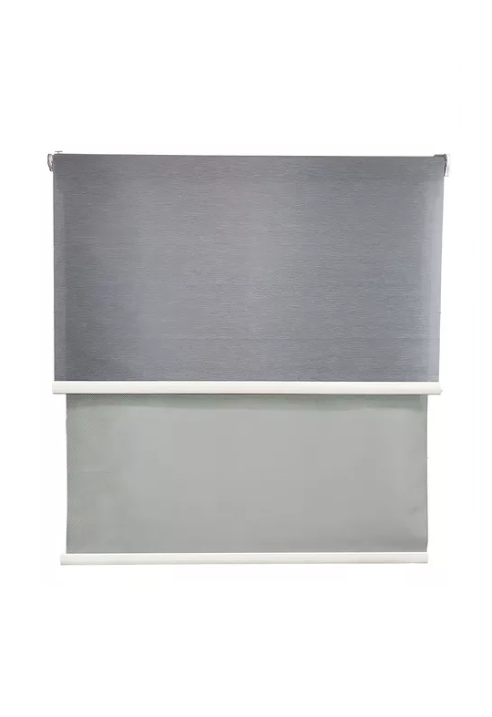 CORTINA ROLLER BLACKOUT 2 PAÑOS 160X240 DOBLE VISILLO GRIS SIN CENEFA - 1
