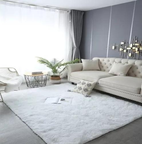 ALFOMBRA PELUDA LIVING HOGAR 150X200 CM EN COLOR EN COLOR BLANCO - 2