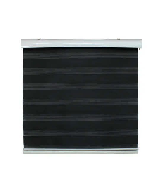 CORTINA ROLLER DUO ZEBRA DÍA NOCHE 150X200CM NEGRO - 1