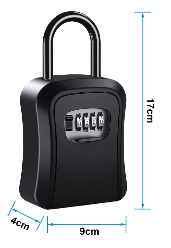 CAJA SEGURIDAD PORTA LLAVE CANDADO CLAVE COLOR EN COLOR NEGRO - 4