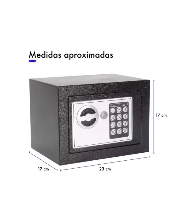 CAJA FUERTE SEGURIDAD ELECTRONICA/COMBINACION COLOR EN COLOR NEGRO - 4