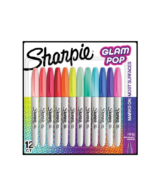 12 MARCADORES SHARPIE GLAM POP MULTICOLOR - 1