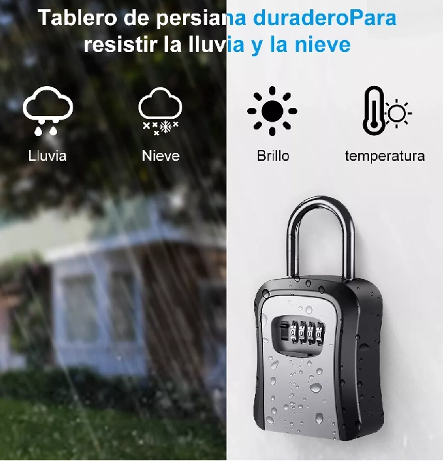 CAJA SEGURIDAD PORTA LLAVE CANDADO CLAVE COLOR GRIS - 6