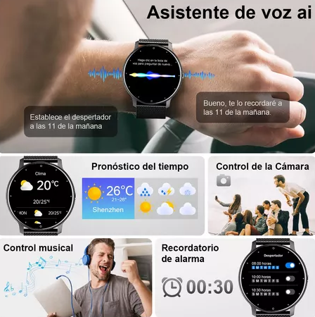 RELOJ INTELIGENTE HOMBRE MUJER SMARTWATCH LLAMADA BLUETOO... - 2