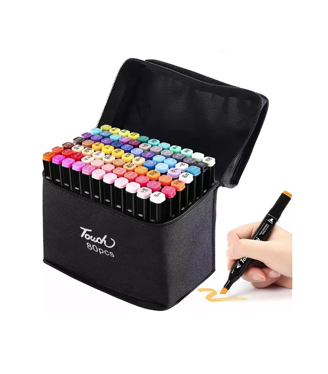 SET ROTULADORES DOBLE PUNTA PARA COLOREAR 80PCS MULTICOLOR - 3