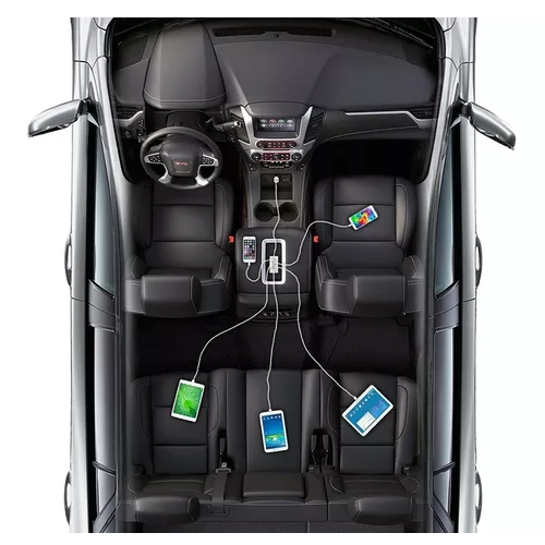 CARGADOR AUTO MÚLTIPLE 5 USB 50W ANKER EN COLOR BLANCO - 4