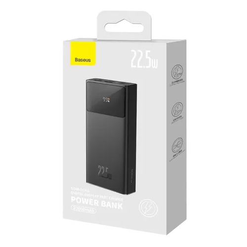 BATERÍA PORTÁTIL BASEUS 20,000 MAH, 22.5W, POWER BANK MINI, EN COLOR NEGRO - 4