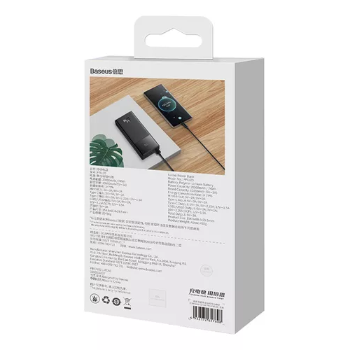 BATERÍA PORTÁTIL BASEUS 20,000 MAH, 22.5W, POWER BANK MINI, EN COLOR NEGRO - 5