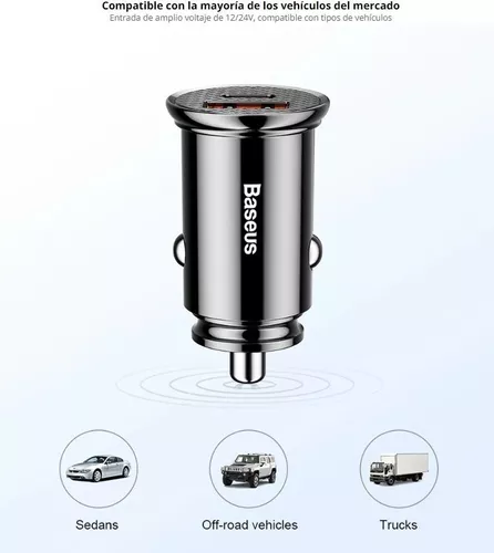 CARGADOR USB AUTO 30W - 3