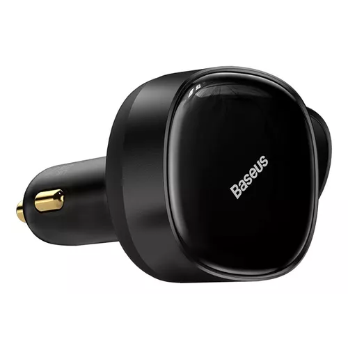 CARGADOR RÁPIDO AUTO BASEUS 2 EN 1 CABLE RETRÁCTIL 30W EN COLOR NEGRO - 5