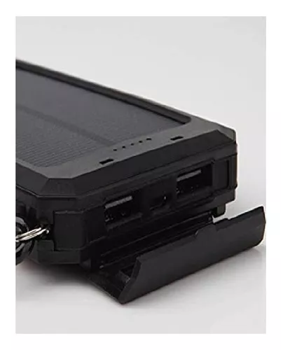 BATERÍA PORTÁTIL EXTERNA 20,000 MAH, 2 USB, SOLAR POWER BANK, EN COLOR NEGRO - 2