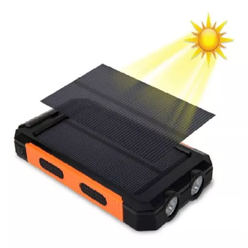 BATERÍA PORTÁTIL EXTERNA 20,000 MAH, 2 USB, SOLAR POWER BANK, EN COLOR NEGRO - 3