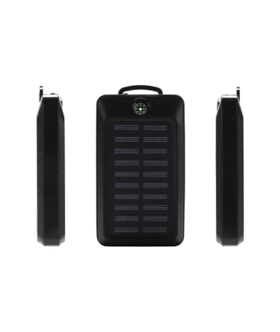 BATERÍA PORTÁTIL EXTERNA 20,000 MAH, 2 USB, SOLAR POWER BANK, EN COLOR NEGRO - 9