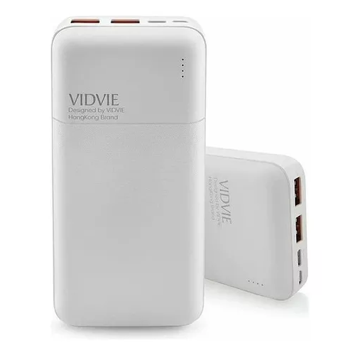 POWER BANK VIDVIE DE 20,000 MAH, COLOR EN COLOR BLANCO - 1