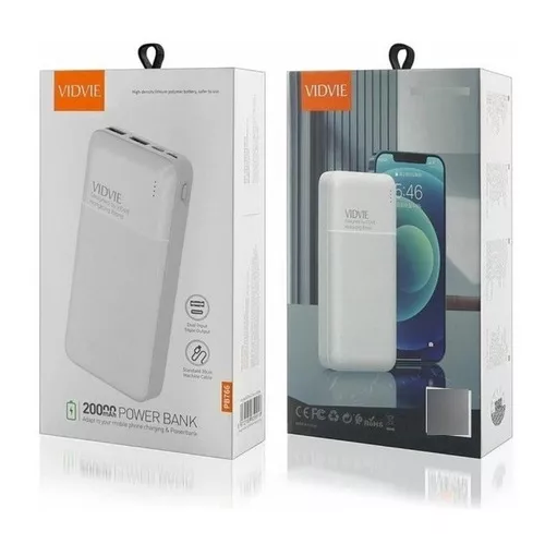 POWER BANK VIDVIE DE 20,000 MAH, COLOR EN COLOR BLANCO - 3