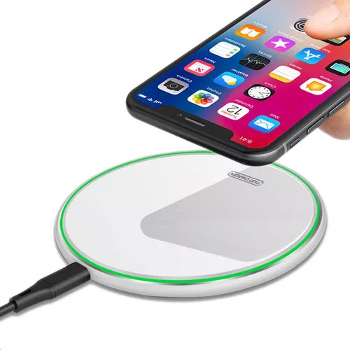 CARGADOR INALÁMBRICO 15W CARGA RÁPIDA CON CABLE ULTRALIGERO EN COLOR BLANCO - 1