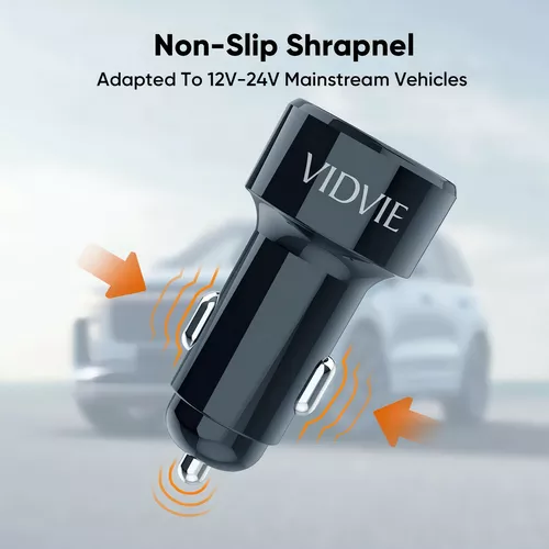 CARGADOR CARRO VIDVIE PD 20W INTELIGENTE PARA IPHONE EN COLOR NEGRO - 3