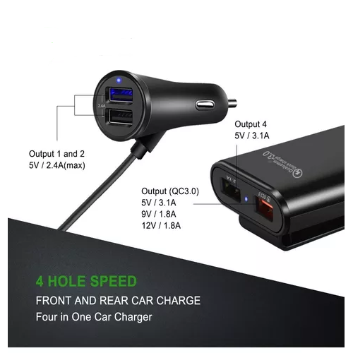 CARGADOR RÁPIDO 4 USB AUTOMÓVIL 35W - 4