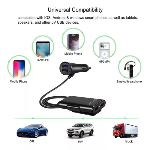 CARGADOR RÁPIDO 4 USB AUTOMÓVIL 35W - 7