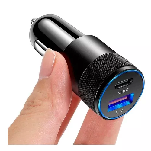 CARGADOR AUTO CARGA RÁPIDA TIPO C 18W Y USB 18W - 2