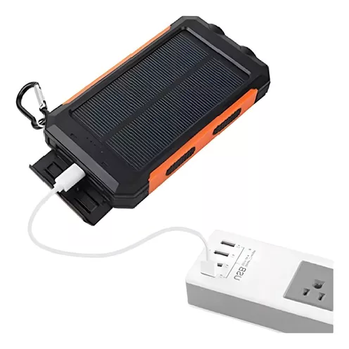 SOLAR POWER BANK 12,000 MAH, CARGADOR SOLAR PORTÁTIL DUAL, COLOR EN COLOR NEGRO - 3