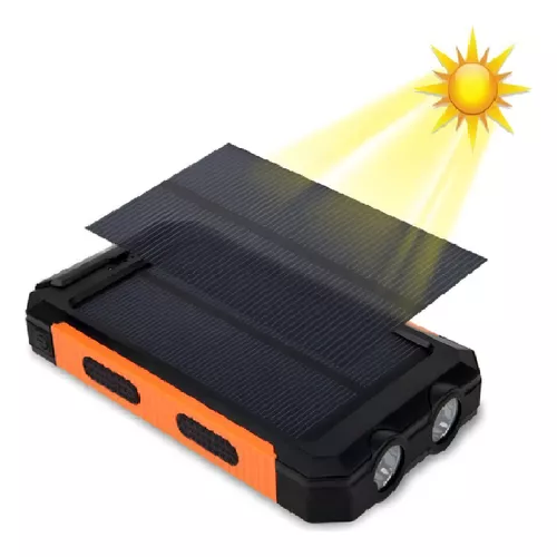 SOLAR POWER BANK 12,000 MAH, CARGADOR SOLAR PORTÁTIL DUAL, COLOR EN COLOR NEGRO - 5