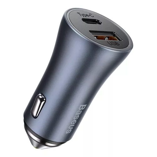CARGADOR DOBLE USB/TIPO C 40W + CABLE TIPO C 5A 1M GRIS BASEUS - 2