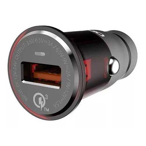 CARGADOR PARA AUTO QC 3.0 CON CABLE MICRO USB GRIS - 2