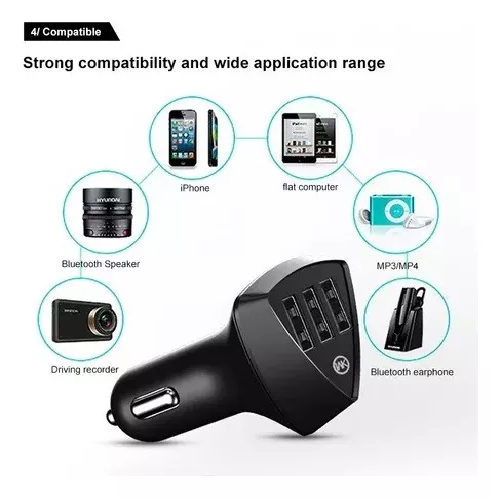 CARGADOR AUTO 3X USB 1.0A 4.2A CARGA RÁPIDA 12-24V VEHÍCULO EN COLOR NEGRO - 2
