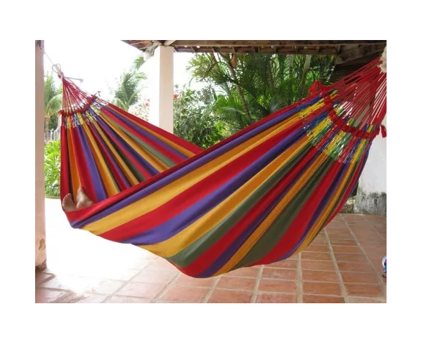 HAMACA 100% ALGODÓN PREMIUM 2 PLAZAS MULTICOLOR - 3