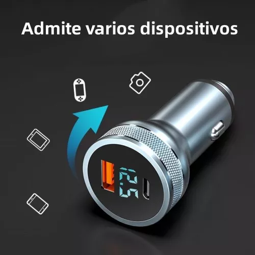 CARGADOR AUTO ESSAGER CARGA RÁPIDA 36W TIPO USB Y TIPO C GRIS - 4