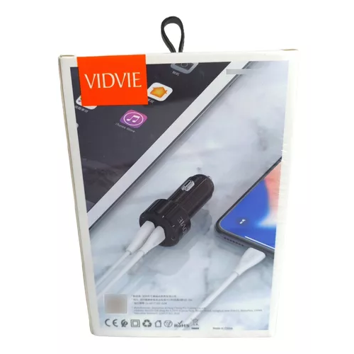 CARGADOR RÁPIDO AUTO USB 3.0 Y TIPO C 20W VIDVIE + CABLE TIPO C - 2
