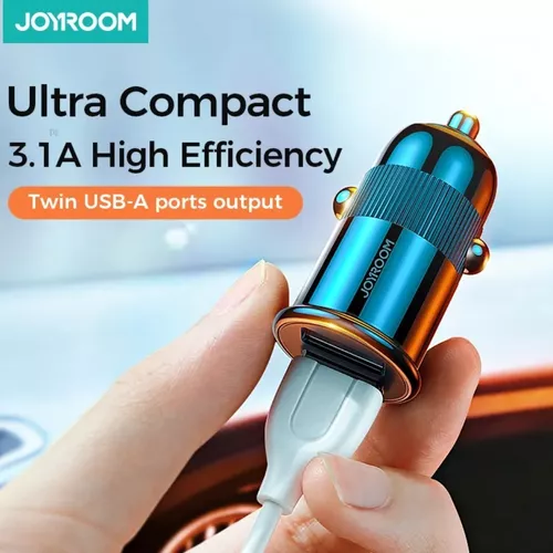 CARGADOR RÁPIDO PARA AUTOMÓVIL DOBLE PUERTO USB 5V 3.1A EN COLOR NEGRO - 4