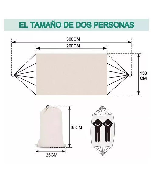 HAMACA CON BORLAS PARA EXTERIORES 150X200 CM COLUMPIOS SILLA - 7