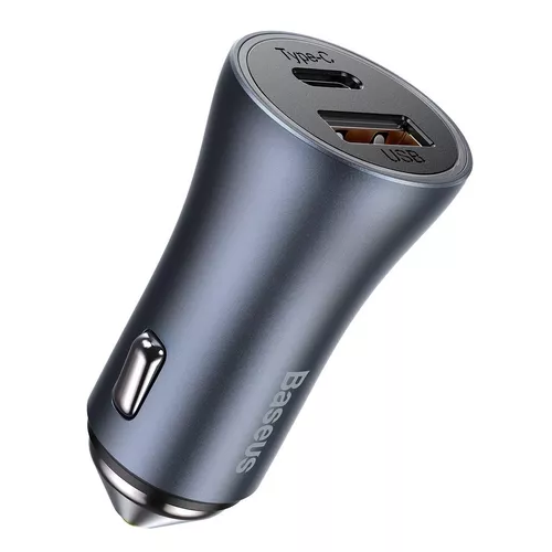 CARGADOR DOBLE USB/TIPO C 40W + CABLE TIPO C 5A 1M GRIS BASEUS - 2