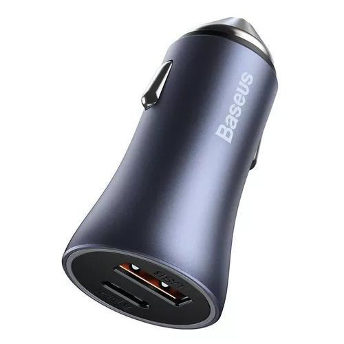 CARGADOR DOBLE USB/TIPO C 40W + CABLE TIPO C 5A 1M GRIS BASEUS - 5