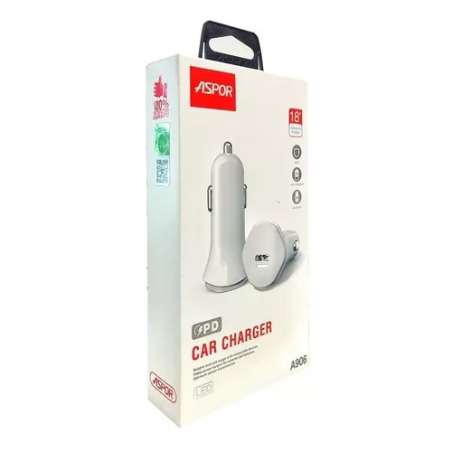 CARGADOR AUTO CARGA RÁPIDA 18W Y CABLE USB-C 3.0A EN COLOR BLANCO - 3