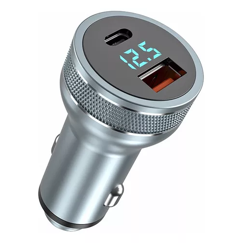 CARGADOR AUTO USB-C CARGA RÁPIDA 36W GRIS - 1