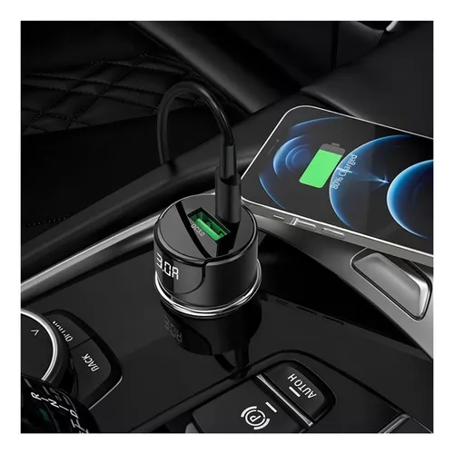 CARGADOR DE AUTO CARGA RÁPIDA 20W HOCO Z42 EN COLOR NEGRO - 2