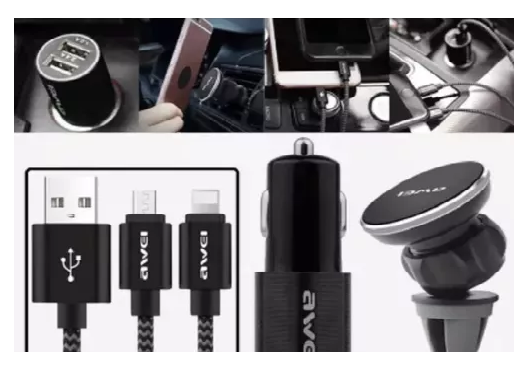 CARGADOR RÁPIDO AUTO PORTACELULARES AWEI - 5