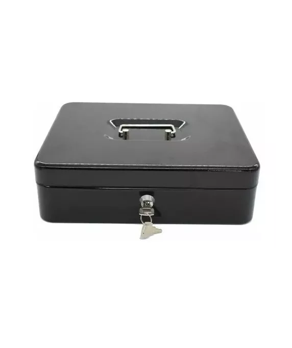 CAJA ORGANIZADORA DE DINERO EN COLOR EN COLOR NEGRO CON LLAVE DE SEGURIDAD ... - 1