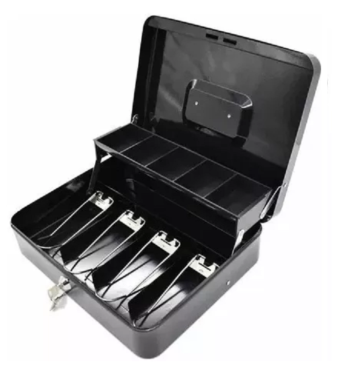 CAJA ORGANIZADORA DE DINERO EN COLOR EN COLOR NEGRO CON LLAVE DE SEGURIDAD ... - 4