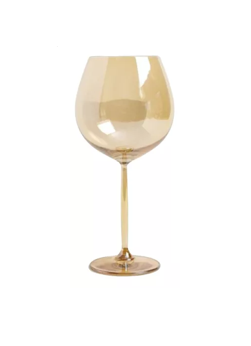 SET 6 COPAS DE VIDRIO PARA VINO DORADO OSCURO - 1