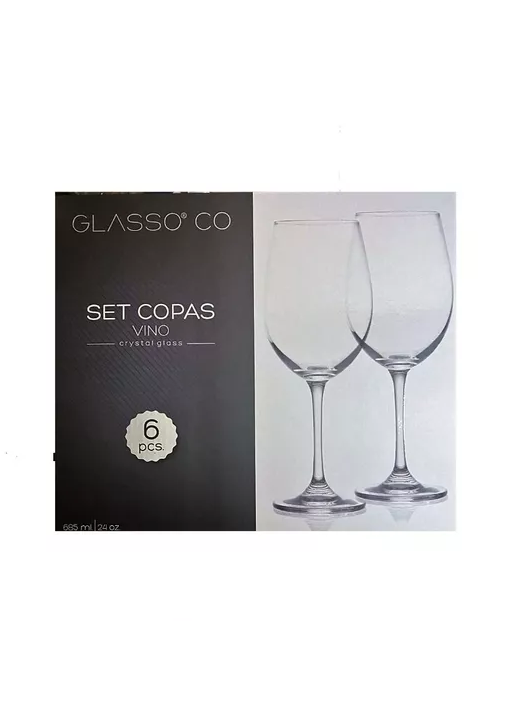 SET COPA DE VINO CRISTAL TRANSPARENTE - 3