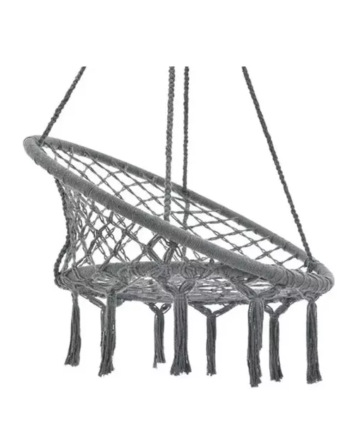 SILLA HAMACA COLGANTE PARA TERRAZA O JARDÍN COLOR GRIS - 5