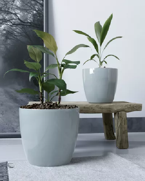 MACETEROS PLÁSTICO 20X22CM AMALFI PACK 2 UNIDADES 5.3L GRIS - 3