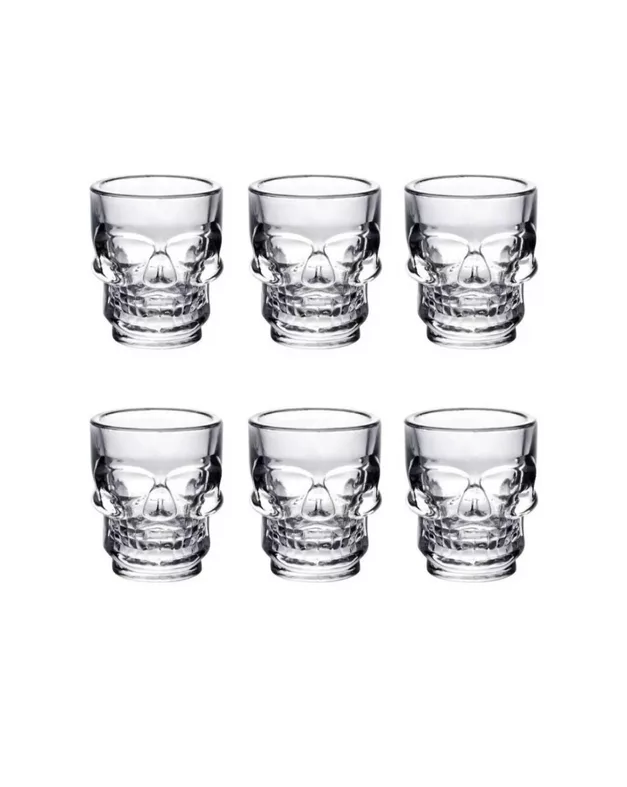VASO SHOT TEQUILERO CALAVERA VIDRIO 6 PCS 65ML - 2