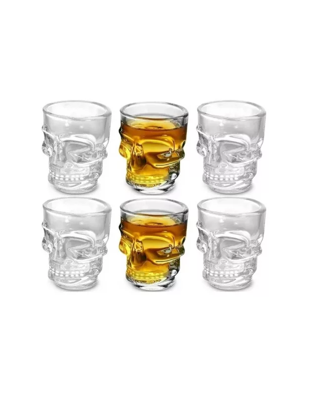 VASO SHOT TEQUILERO CALAVERA VIDRIO 6 PCS 65ML - 4