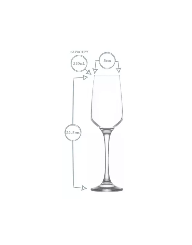 SET 6 COPAS CHAMPAGNE CÓCTEL 230ML CRISTAL - 2