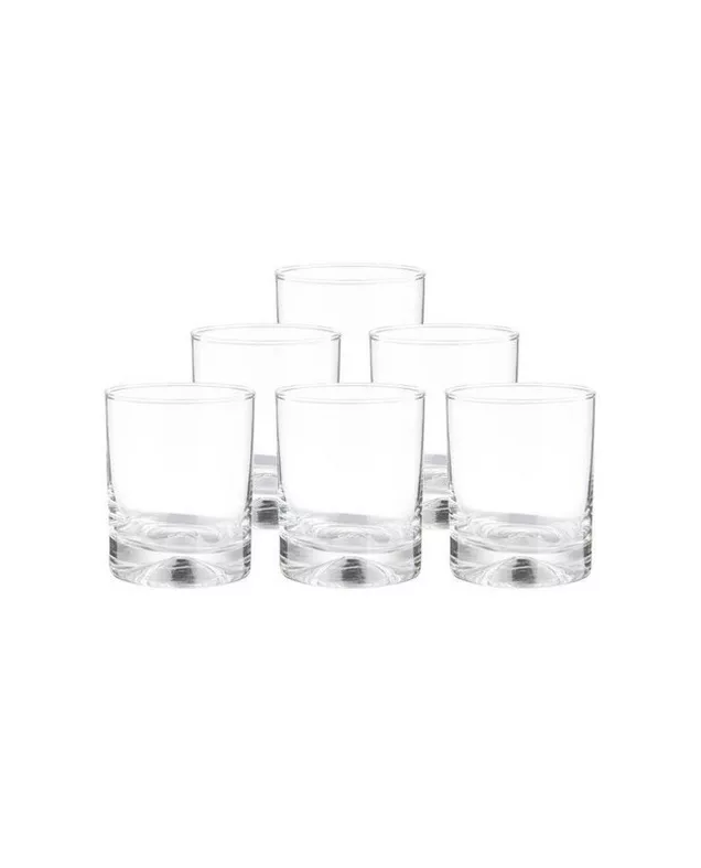 SET 6 VASOS WHISKY MANHATTAN BAJO CRISTAR VIDRIO - 4